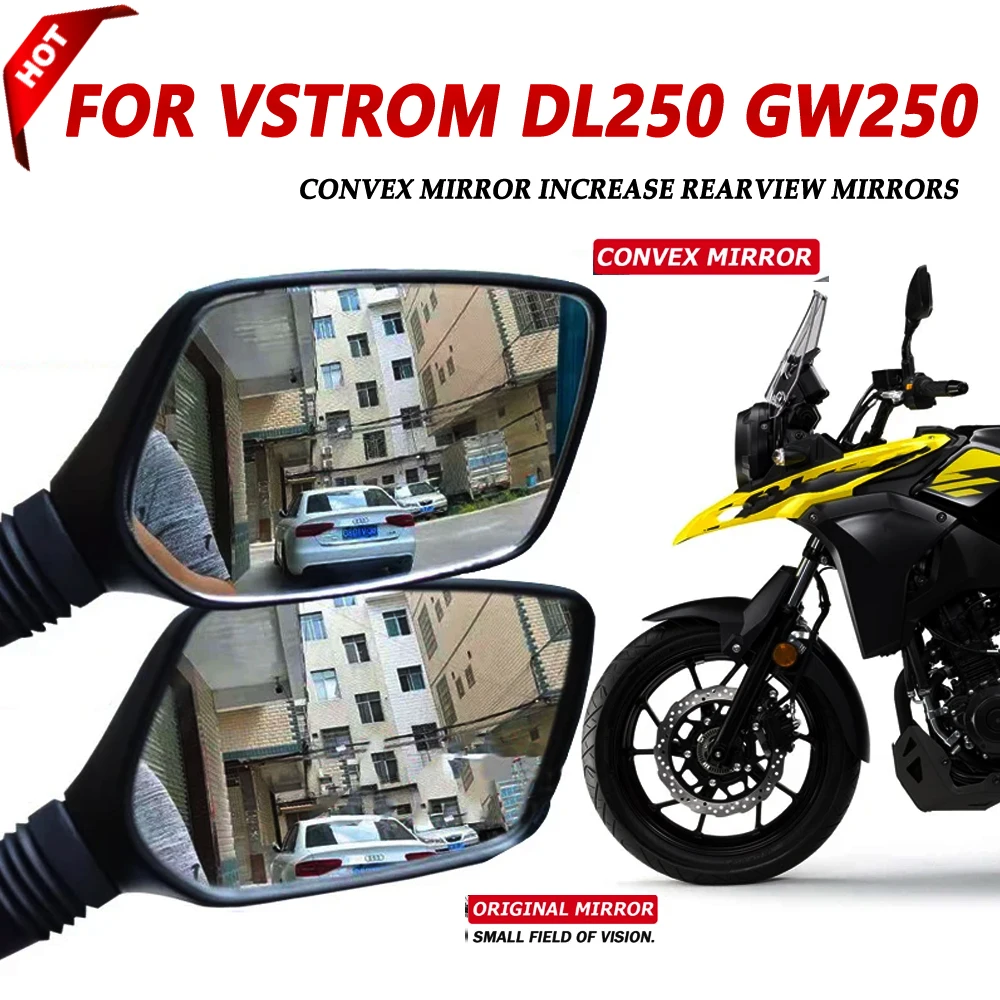 For SUZUKI DL250 Vstrom DL 250 GW250 GW 250 Motorcycle Accessories Convex Mirror Expand Field of View Lens Rearview Side Mirrors