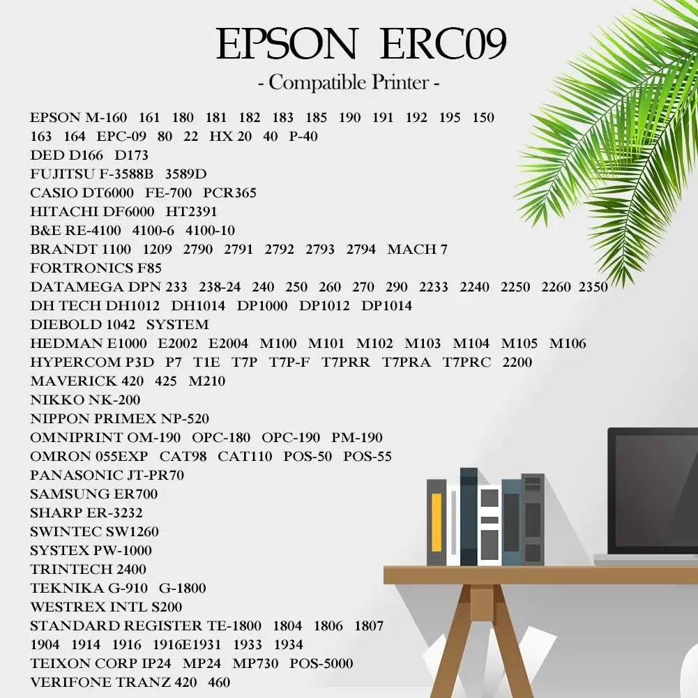 Long life Seamless Ribbon ERC-09 ERC09 ERC09B for use in Fit For Epson M160 M180 M190 M191G M163 M164 M181 M182