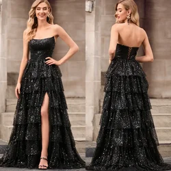 Customized Jiayigong  Organza Ruffle Engagement A-line Strapless Bespoke Occasion Gown Long Dresses