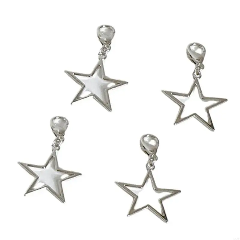  Versatile Shoe Accessory Adjustable Steel Shoe Chain with Hollow Star Pendant