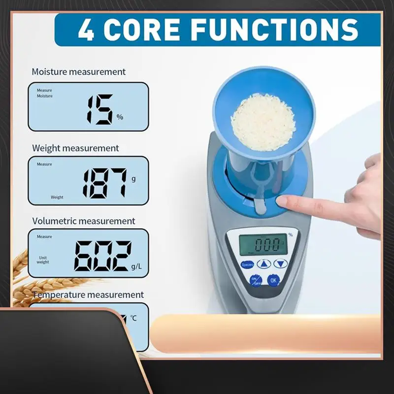 LDS-1G Automatische Digitale Getreide Feuchtigkeit Tester Getreide Mais Weizen Feuchtigkeit Feuchtigkeit Gauge Meter Tester Detektor EU Stecker