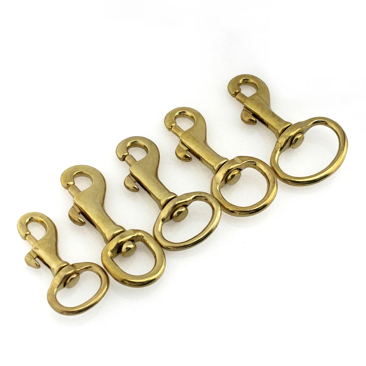 1piece Solid Brass Trigger Swivel Eye Bolt Snap Hook For webbing Leather Craft Bag Strap Belt Hook Clasp Pet Dog Leash Clip