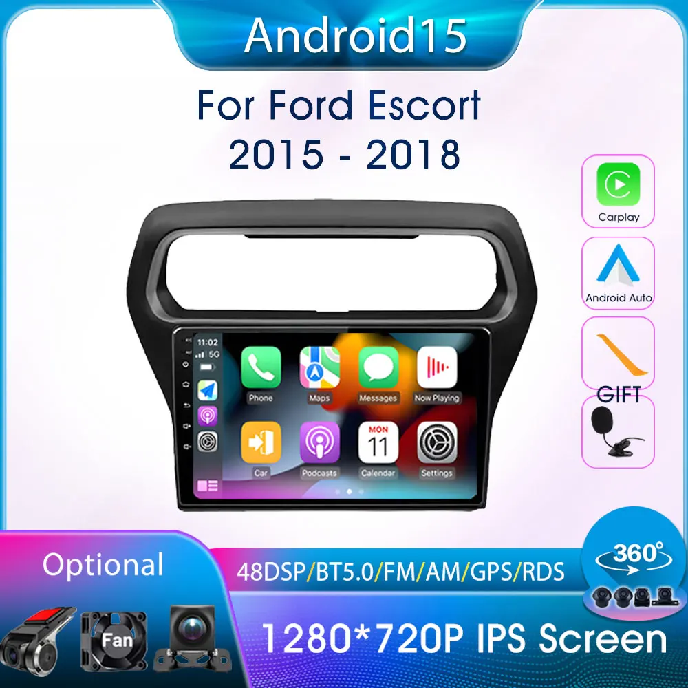 

GPS Navigation Bluetooth IPS Screen Car Bluetooth Radio For Ford Escort 2015 - 2018 Carplay Android Auto Car Intelligent Systems