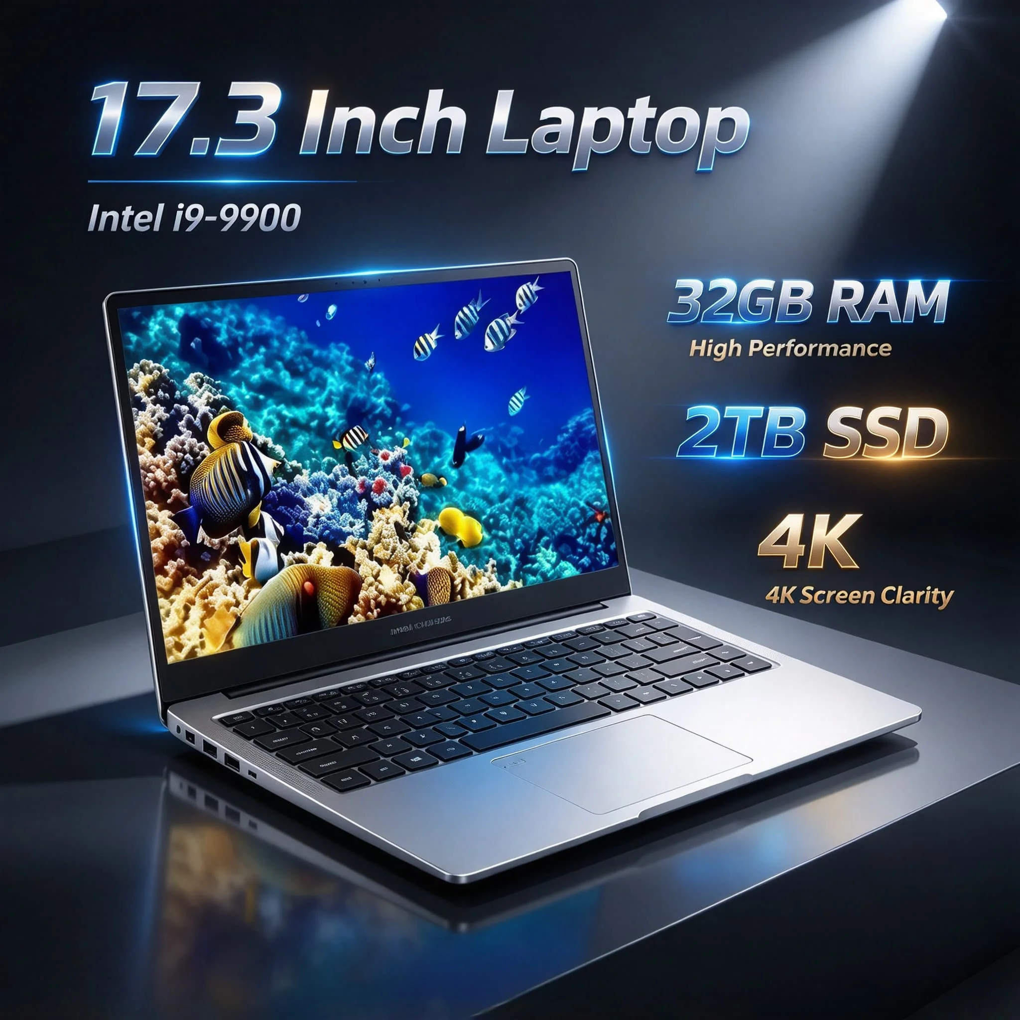 Intel Core i9 9900 17.3 Inch Notebook 32GB RAM 2TB SSD Fingerprint Unlock Full HD Screen High Performance Work Gaming Pro Max