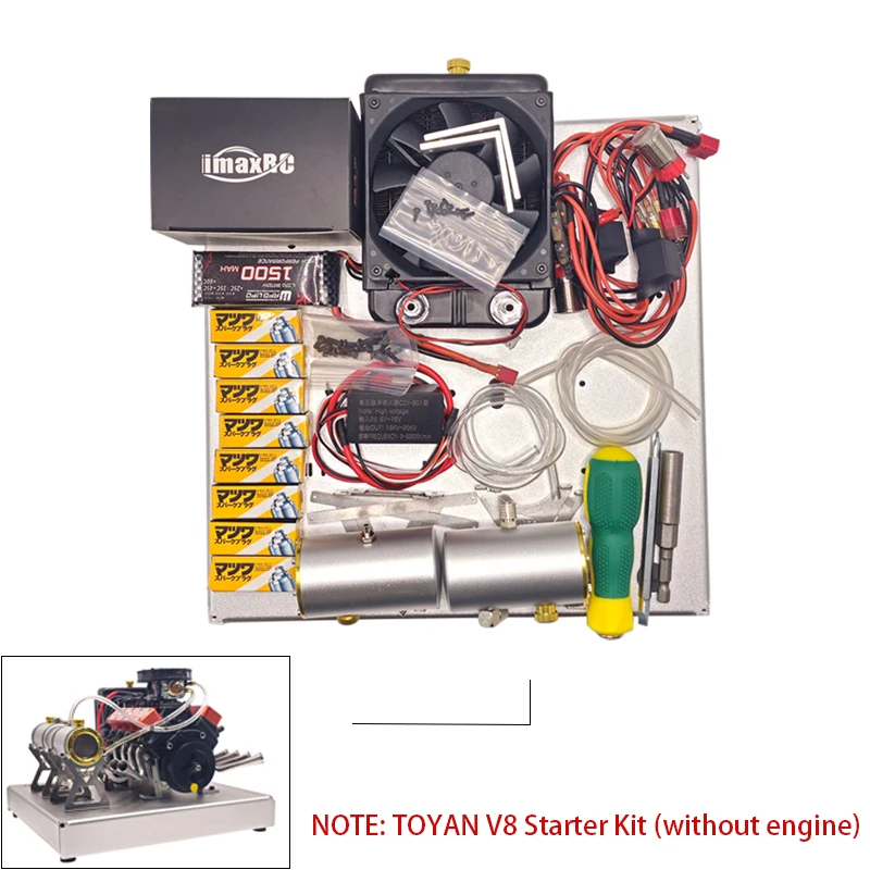 

TOYAN V8 Electronic Basic Configuration Kit-Silver/Black Electronic Starter Kit Does Not Include Engine Toy