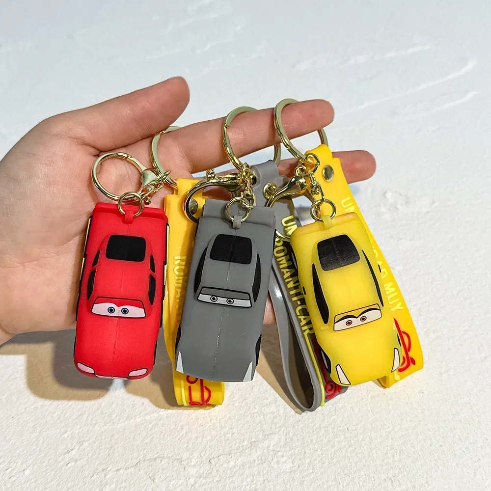 disney Lightning McQueen Silicone Keychain , Creative and Cute, Bag Pendant, Car Key Chain for Men, Fun Keychain，party gifts