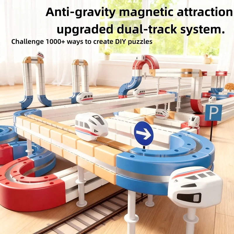 

Magnetic Train Toys Track Building Set for Kids – DIY Educational Toy, Creative Blocks, Perfect Christmas Gift