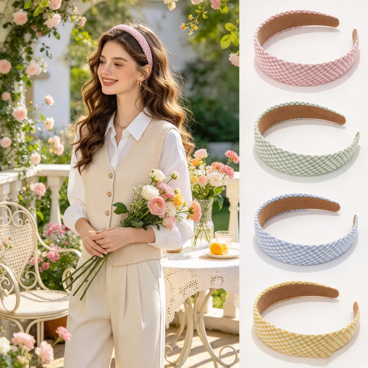 4pcs Soft Non-Slip Headbands for Women Wide Yoga Hair Bands Assorted Colors Comfortable Fashion Accessories