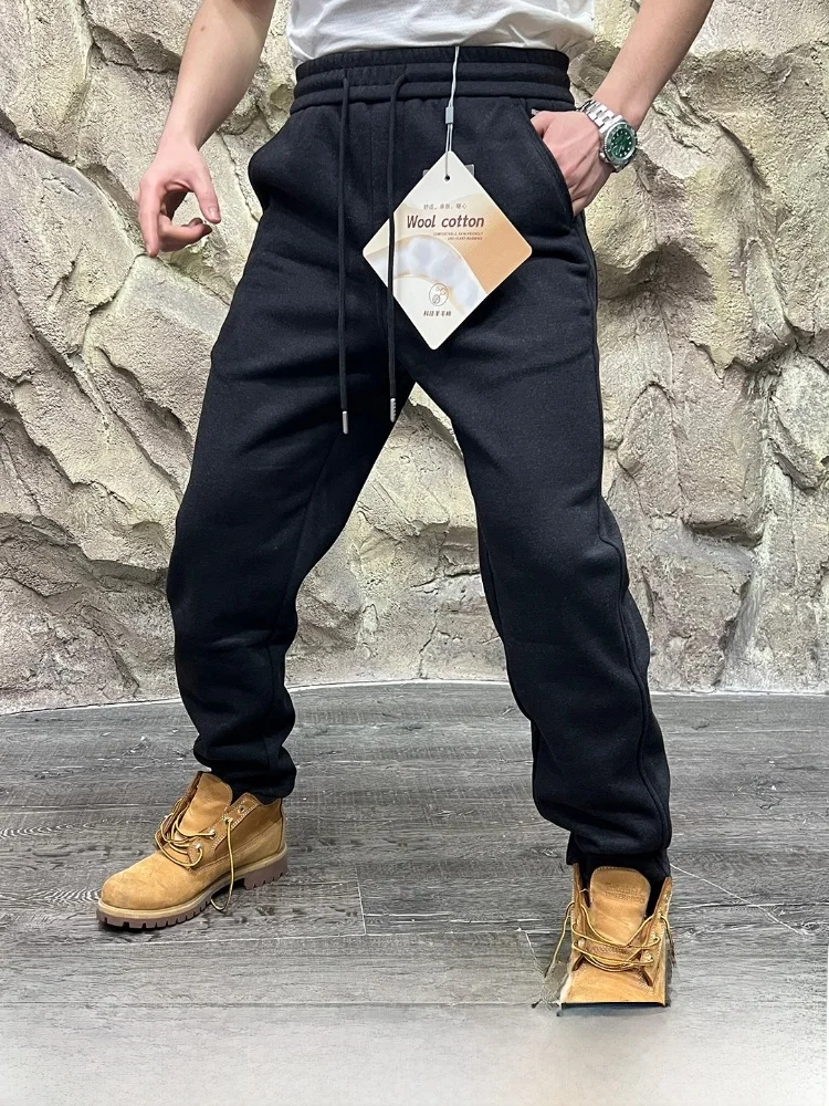

Rave Recommended! Mixed Fiber! Fce Lined! Thiened! Winter Men's Versatile Spor Casual Straight Leg Sweatpants