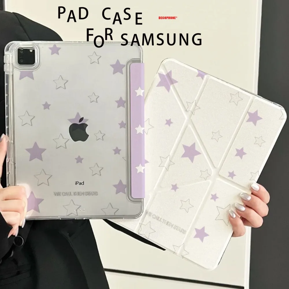Für Samsung Galaxy Tab A8/A9/A11+FE LITE PLUS/Galaxy Tab S6 Lite/S7/S8/S9/S10+ FE "Purple Star" 3+Y-Faltbar