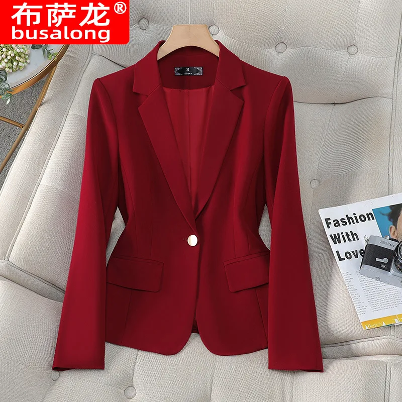 Neuer stilvoller Modeanzug, lässig, langärmelig, professioneller Blazer, formelle Jacke, Workwear8508