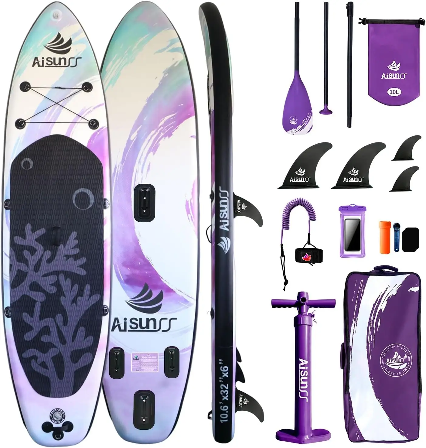 Inflatable Paddle Board for Adult, Paddle Board for All Skill Levels, Wide SUP Board with Primium Accessories Include SUP