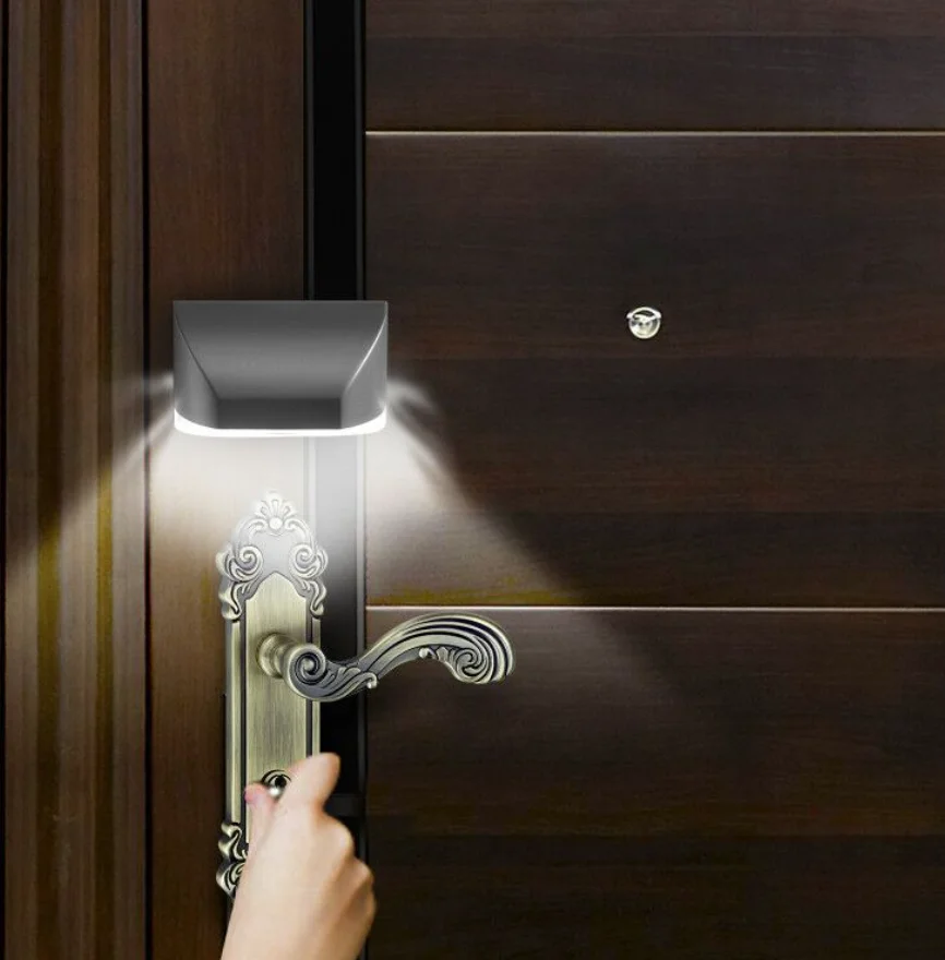 LED Smart Door Keyhole Lock Auto Sensor Light Control Infrared Body Toilet Cupboard Bag White Silver Plastic Home