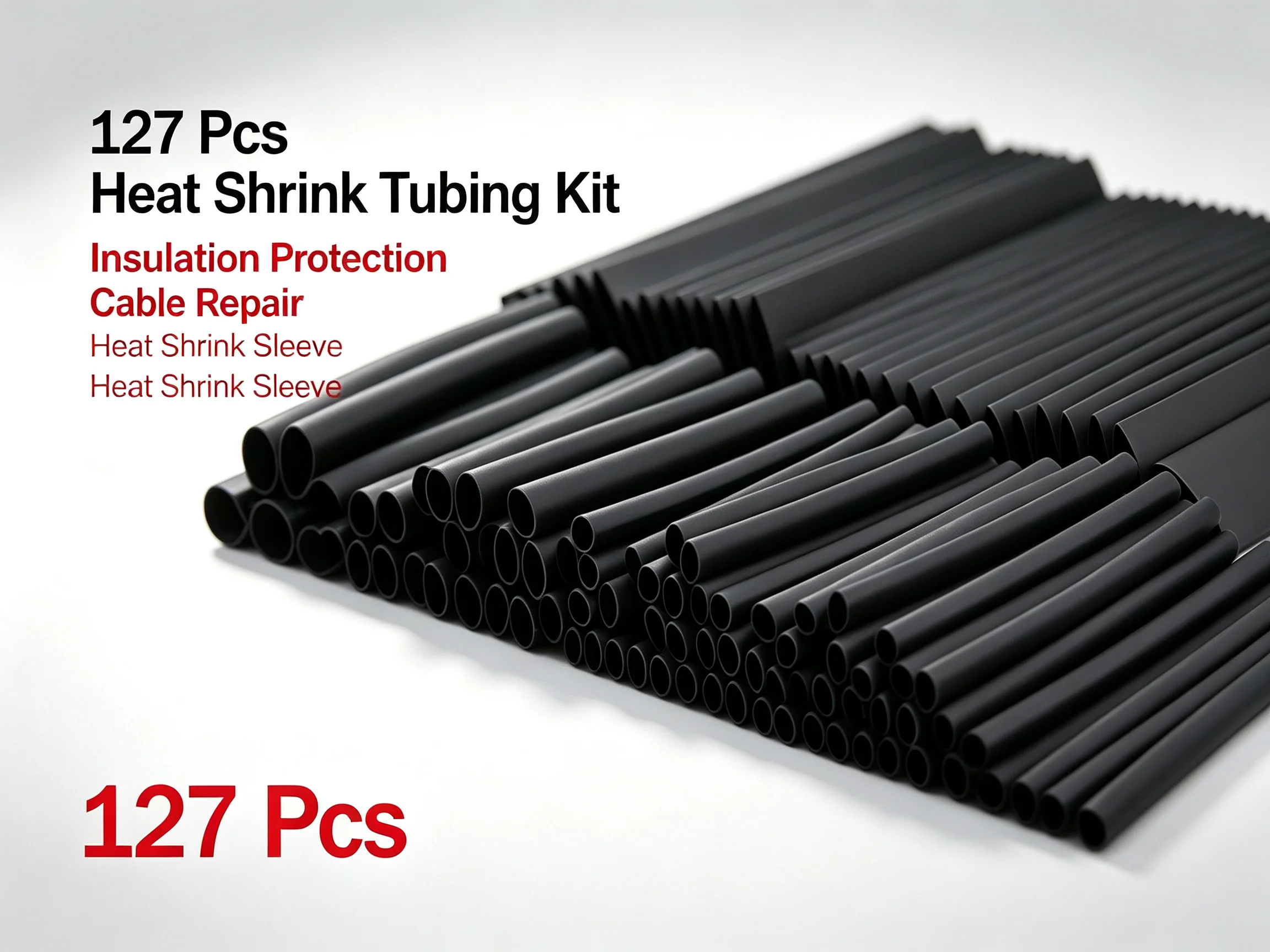 127Pcs Heat Shrink Tubing Kit, Insulation Heat Shrink Sleeve Tube Set, Electrical Wire Cable Wrap Protector For Wiring Connectio