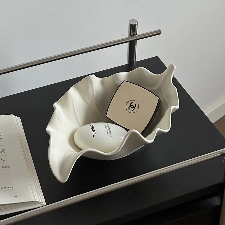 

Elegant Ceramic Jewelry Storage Tray Display Piece Living Room Entrance Desktop Decor High-End Minimalist Stylish Fashionable
