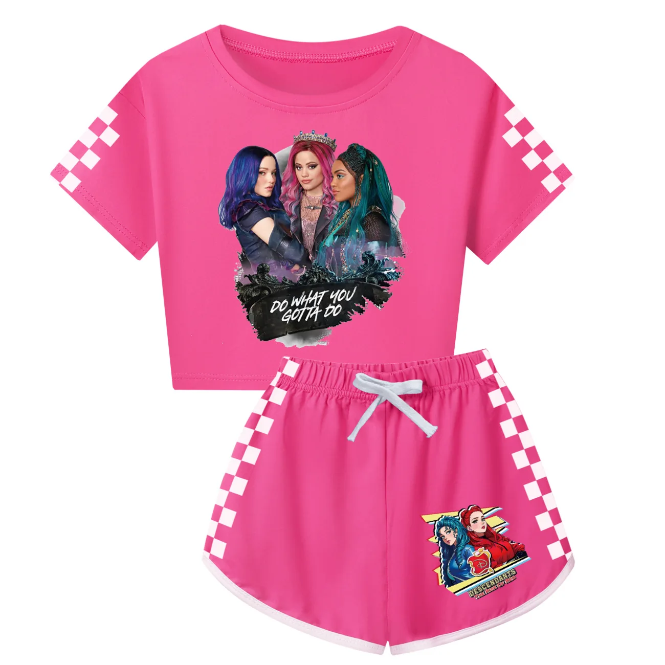 Hot Descendants 4 Summer Clothes Sets Kids Cartoon T-shirts Shorts Two-piece Set Baby Boys Tracksuit Girls Outfits Suit Gift