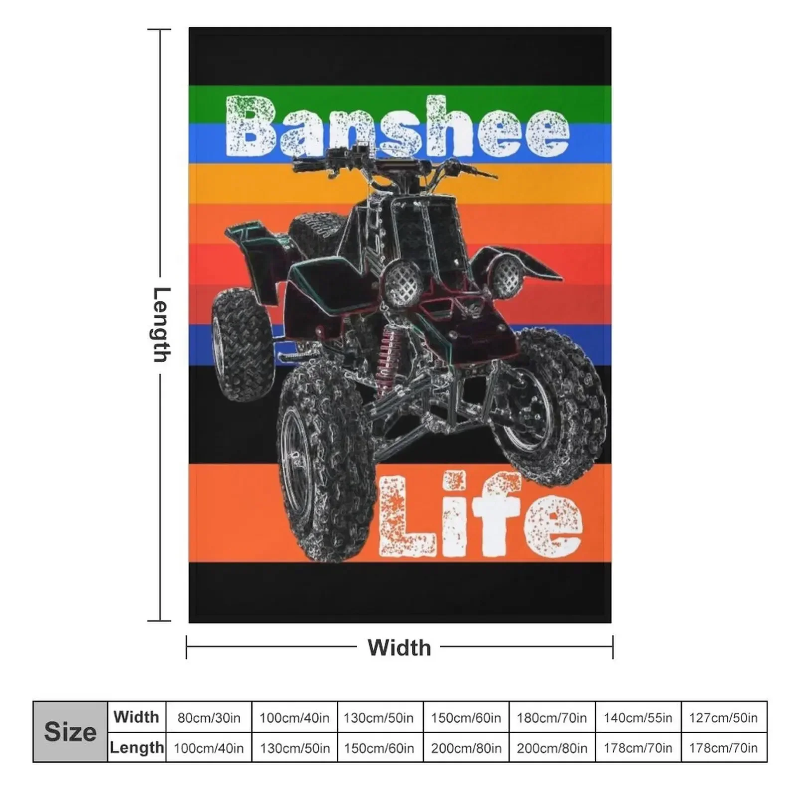 Banshee Quad ATV, Banshee Four Wheeler, Quad Bike Throw Blanket couch cozy soft plush fuzzy picnic outdoor blanket