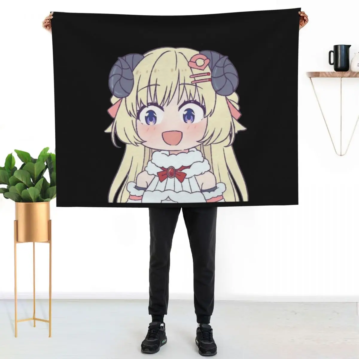 

Tsunomaki Watame Throw Blanket Soft Plush Blanket as Housewarming Gift