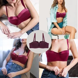 BINNYS Reggiseni da donna 38c Sexy senza spalline C Cup Biancheria intima da donna Silicone 38c Mezza tazza Lingerie di alta qualità con ferretto