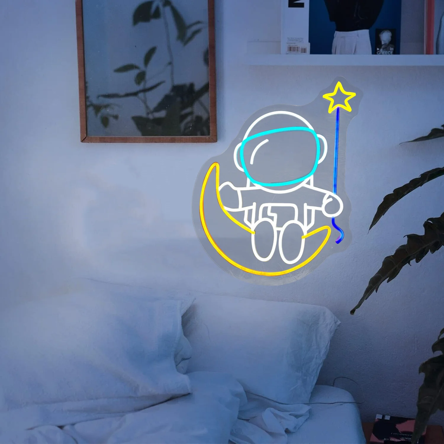 Imagem -06 - Astronauta Neon Light Sign Party Logo Living Room Decoration