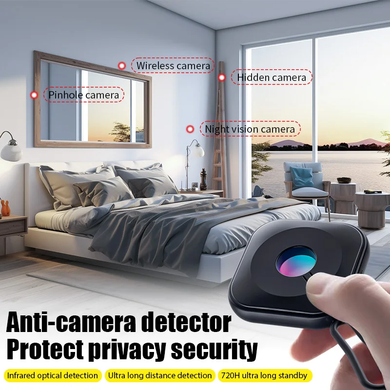 Anti Candid Hidden Camera Detector Portable Infrared Camera Finder Hidden Pinhole Scanner for Hotel Locker Room Public Bathroom