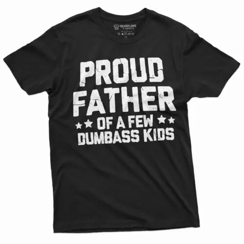 Men's funny dad of few dumbass kids t-shirt girls boys father's day gift tee