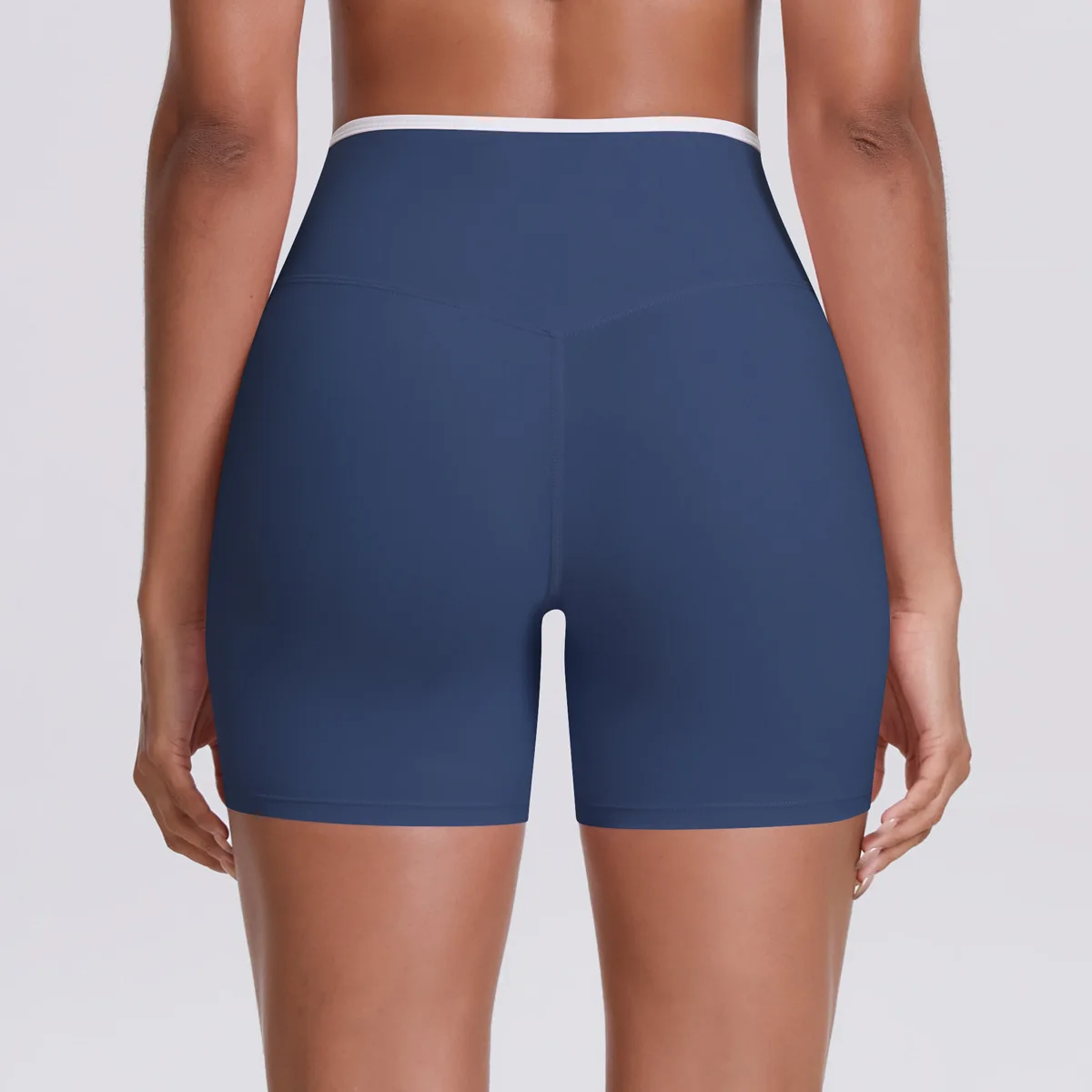 Women Crisscross High Waist Naked Feel Yoga Shorts, Peach Hip Shaping Tight Outerwear Fitness Sports Shorts