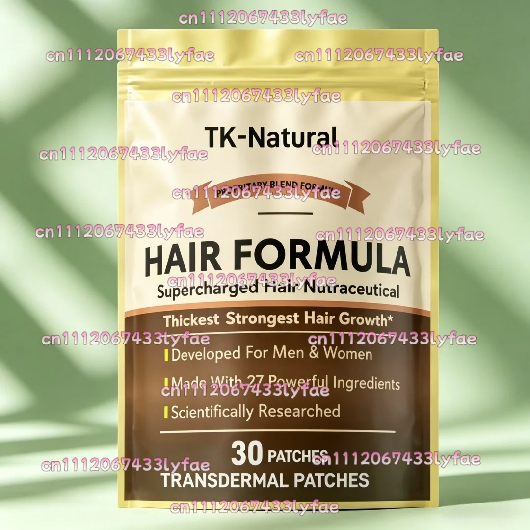 30 Patches Hair Formula Transdermal Patches for Men & Women With Biotin, Saw Palmetto - Hair Supplement for Hair, Skin & Nails