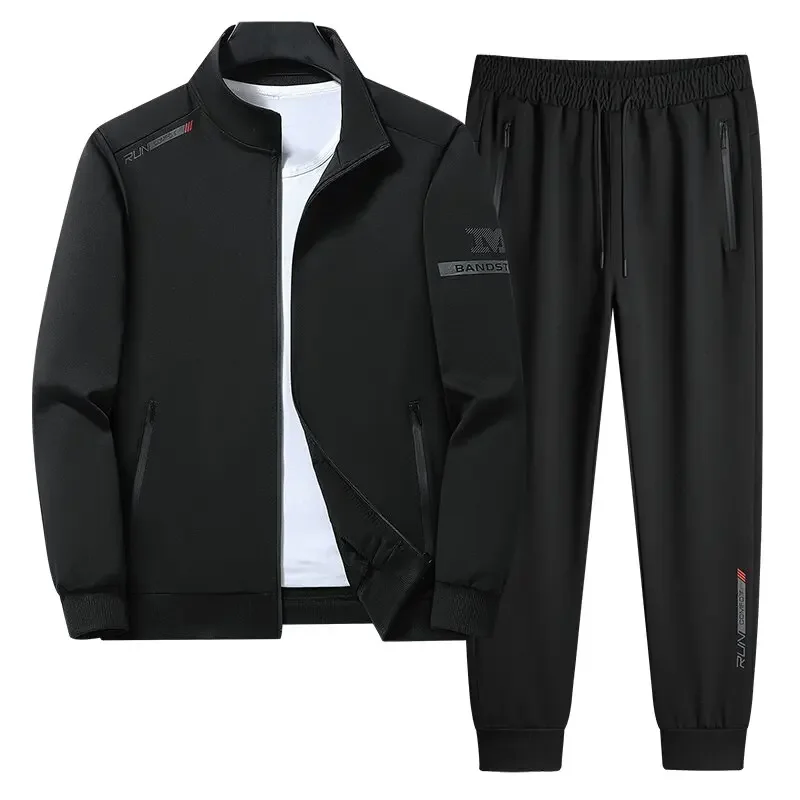 Men's Running Hoodie Sports Set Spring Autumn Casual Tracksuit Loose Fit Plus Size 2 Piece Set Gym Jogging Suit High Quality
