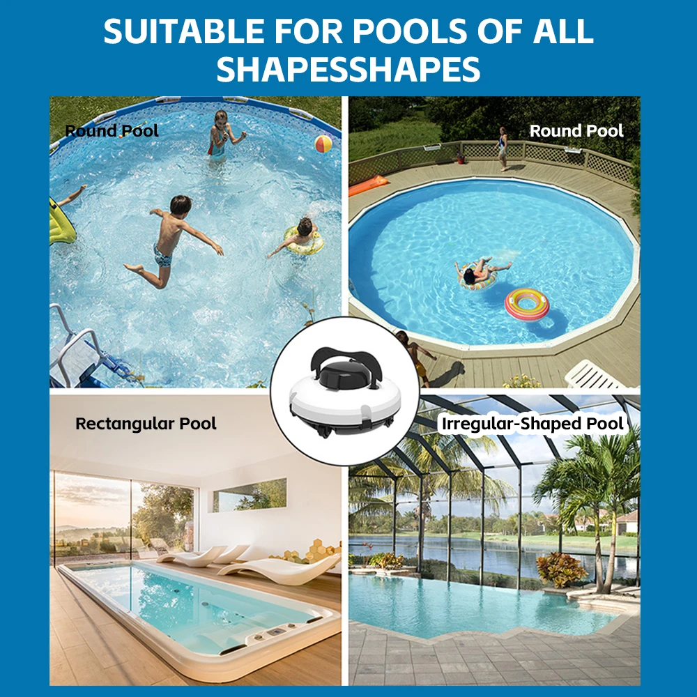 自動ロボットプール掃除機 ミニポータブルプール床掃除ロボット 5200mAh コードレスプール底汚れ洗浄機