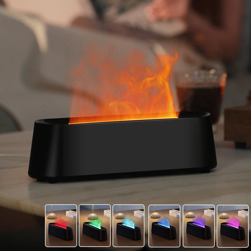 Simulated Flame Seven Color Flame Aromatherapy Machine Intelligent Timing and Remote Control Humidification Aromatherapy Machine