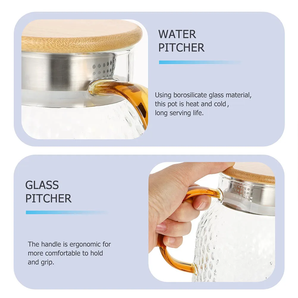 

1 шт. чайник для холодной воды, стеклянный горшок премиум-класса для хранения, большая емкость, портативная ручка, домашний кухонный чайник для питья, чайник для холодной воды