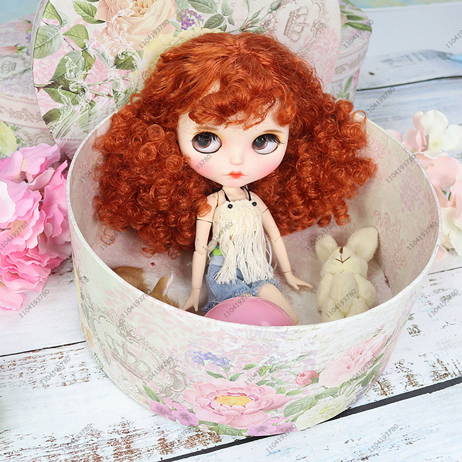 

ICY DBS Blyth Doll 19 Joints Body 30CM 1/6 Doll Ginger Curly Afro Hair Matte Face & Fair Skin Red Afro Hair Doll Girl Gift Toy