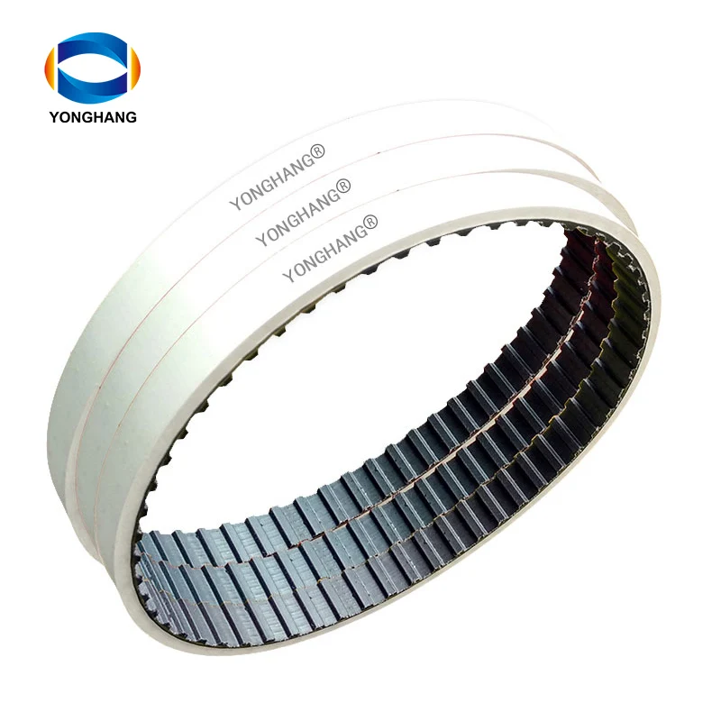 1pc 210L-17+4mm seamless white rubbe coated timing belts for Automatic embroidery machines