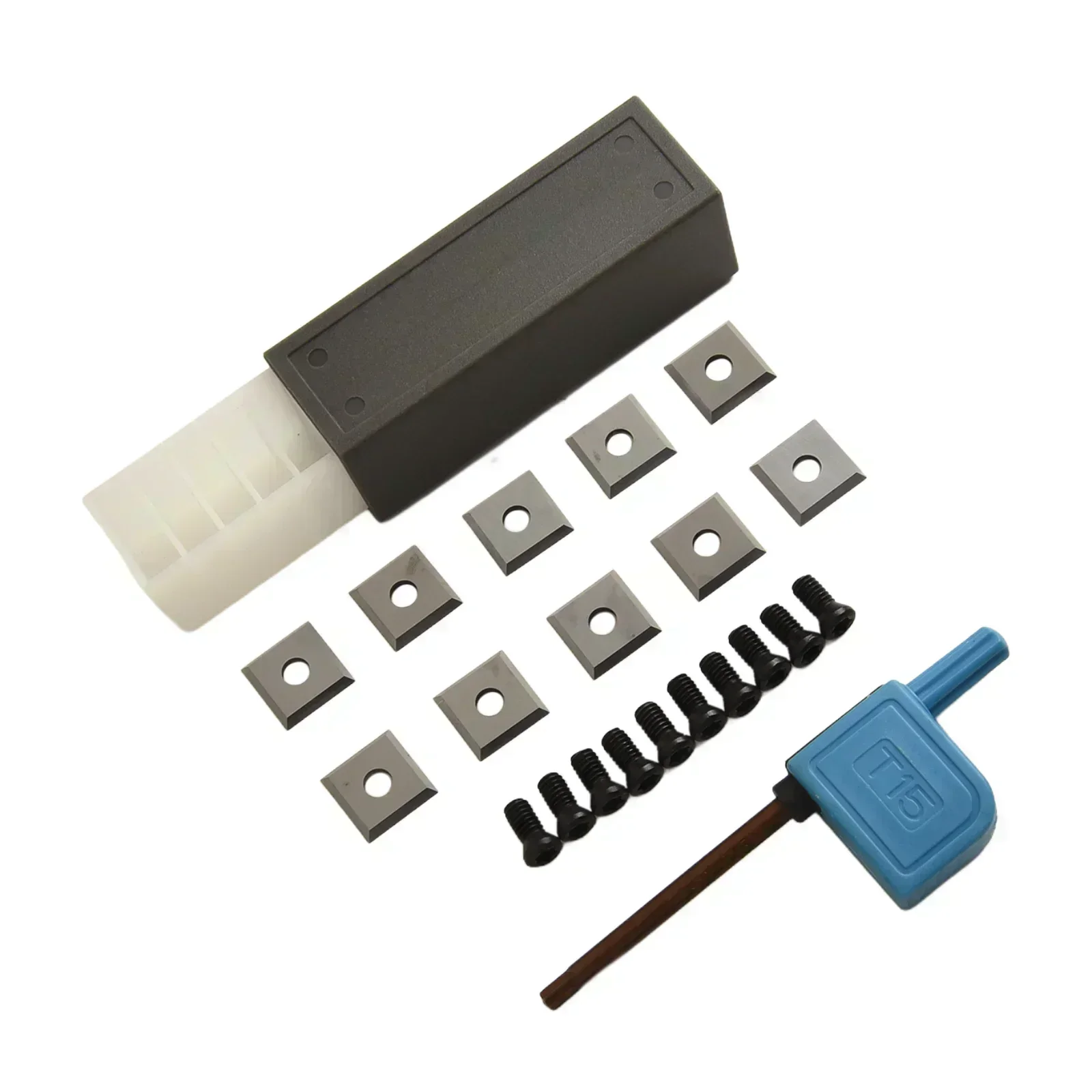 Carbide Insert Set of 10 Square Shape Blades (12x12mm) Designed for Spiral Planer Heads and CNC Router Applications