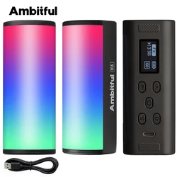 mbitful K6 Mini RGB Tube Light Handheld led Photography Stick Video Fill Lamp Magnetic 2500-9000K for Vlog Youtube