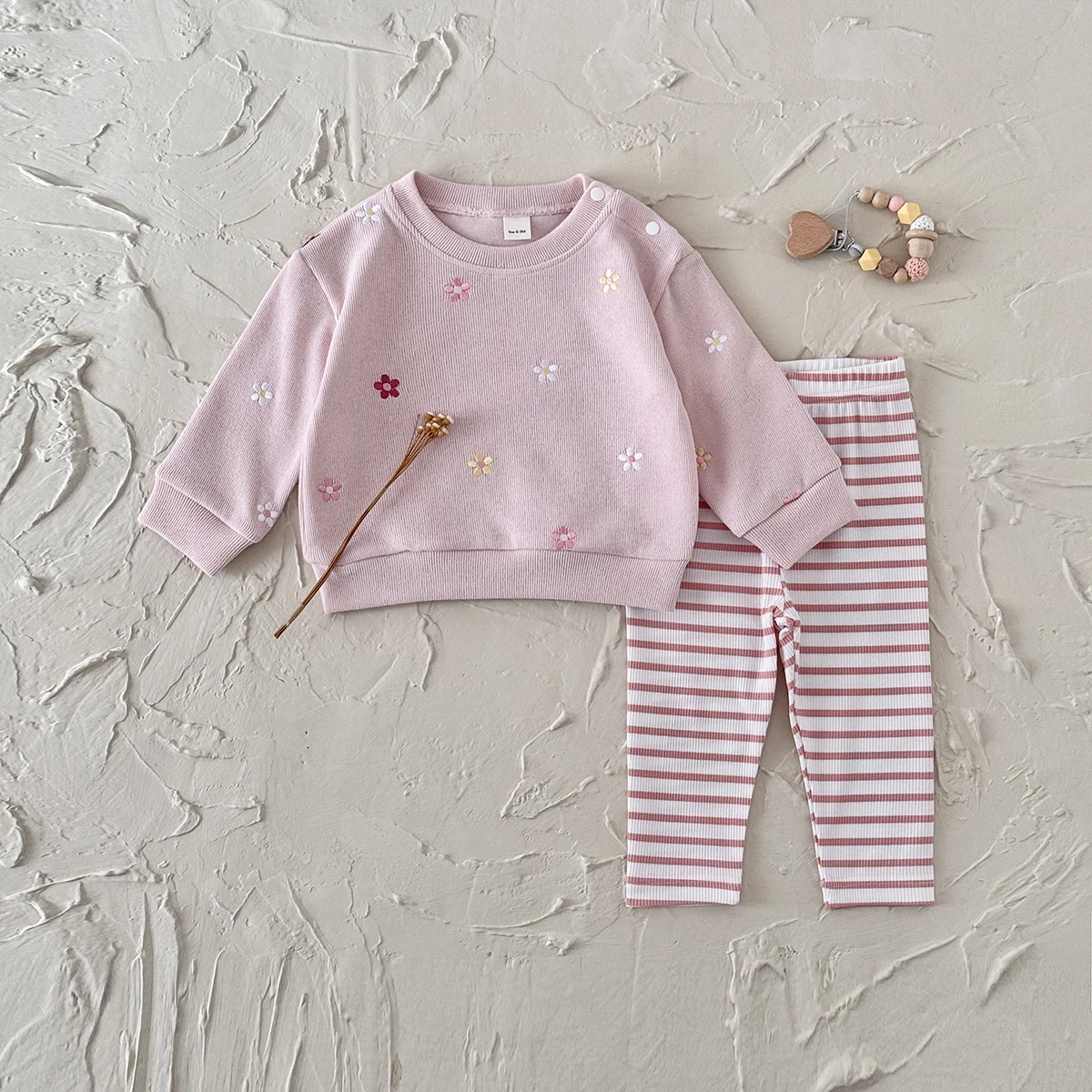 Newborn Girl Clothes Winter Warm Infant Outfit Floral Top Pants Sets 2Pcs Long Sleeve Suit 0-3Years Kids Clothing Tracksuit