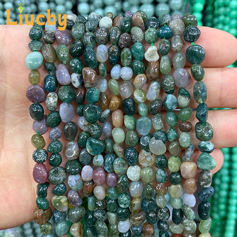 Natural stone Indian agate in arbitrary shapes beads For Jewelry Making DIY decoration anklet Accessories Crafts 15\