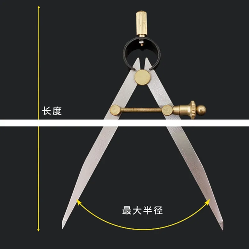 1 pz in acciaio al carbonio Scriber divisore ruota bussola in pelle punto foro misura distanza bussola strumento divisorio in pelle