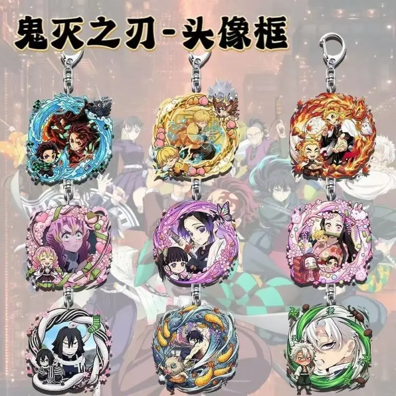 BANDAI Demon Slayer Anime Kamado Tanjirou Chibi Keychain Cute Cartoon Pendant High Quality Resin For Students Backpack Bag Charm