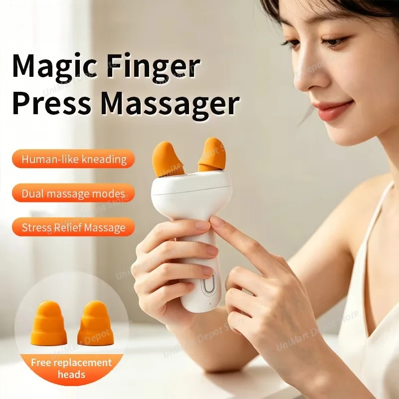 Simulated finger acupoint massager, mini acupressure massager, multifunctional handheld electric shoulder and neck massager
