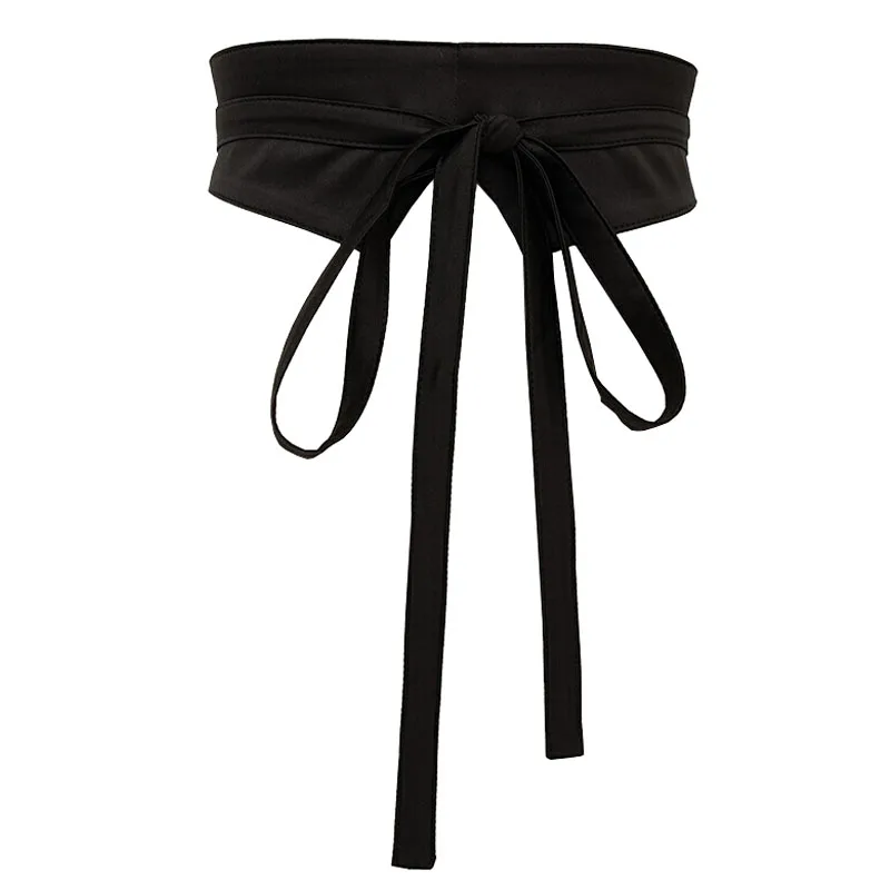 Fashion Wide Waist Belt for Women Dress Self Tied Wrap Around Bowknot Retro Obi Waist Belt Corset Cinch Belts Waistband