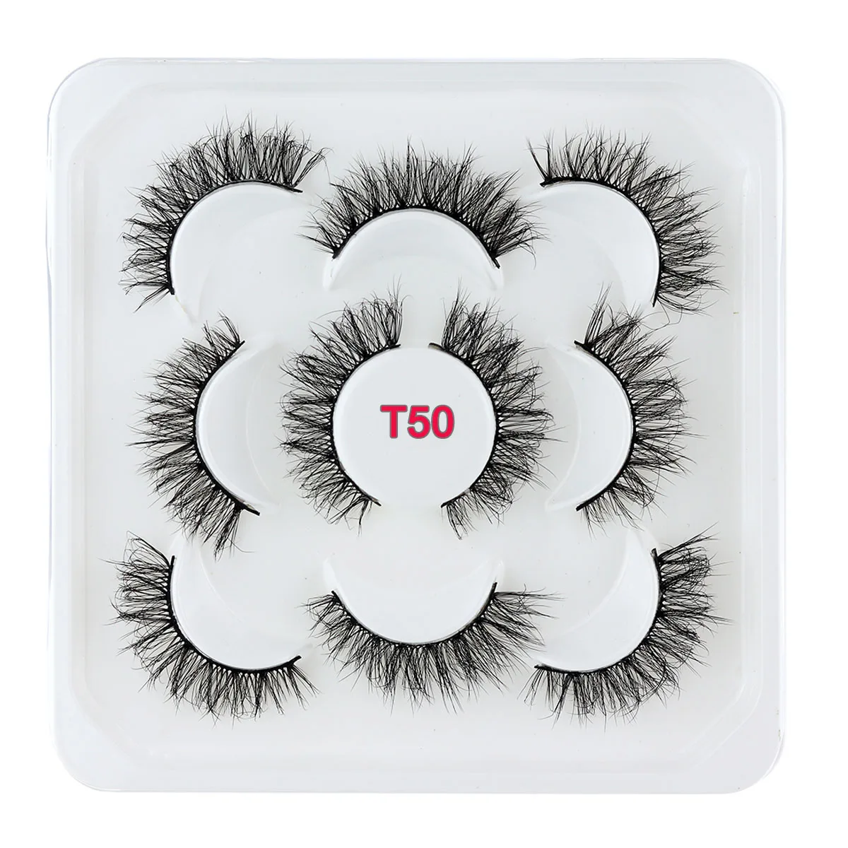 Ciglia finte Cat-Eye Fluffy Faux Mink Lashes 8D Wispy Lashes 5 paia Pack ciglia voluminose lunghe e spesse drammatiche