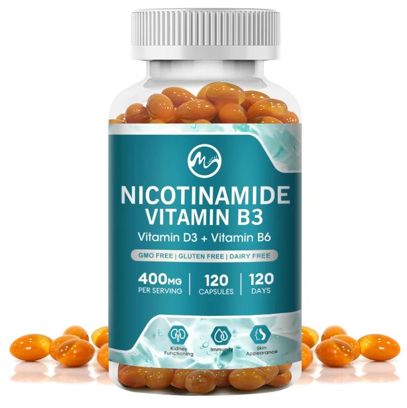 

Minch Nicotinamide Capsules with Coenzyme Q10 Vitamin B3 Promotes Skin Healthy Reduces Anxiety & Stress Boost Immune System