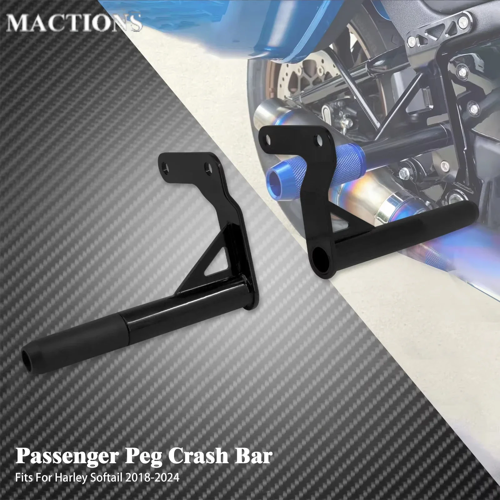 

Motorcycle Iron Black Rear Crash Bar Guard Protection Truck Bumper Guard For Harley Softail Standard Fat Boy Low Rider 2018-24