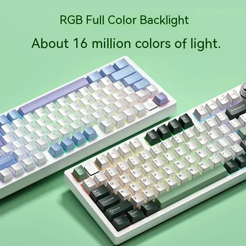 Leobog Hi75 Keyboard mekanis aluminium Aloi, tombol multifungsi Pbt Keycap struktur disesuaikan kunci penuh dapat ditukar e-spor