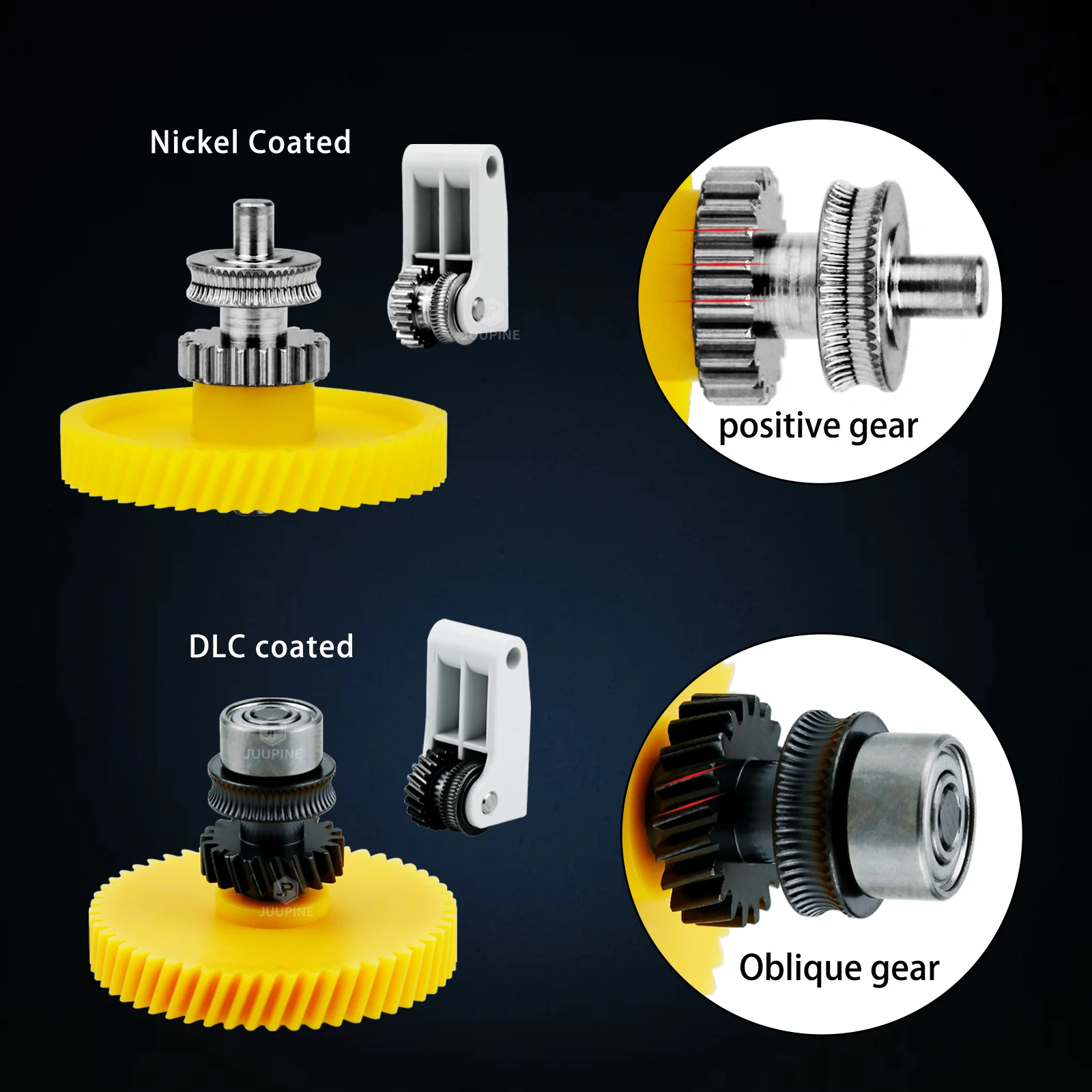 For Bambu Lab P1S P1P X1 Carbon X1C  Upgrade Hardened Steel Extruder Gear Assembly 3D Printer Nickel Plating Wear-resisting