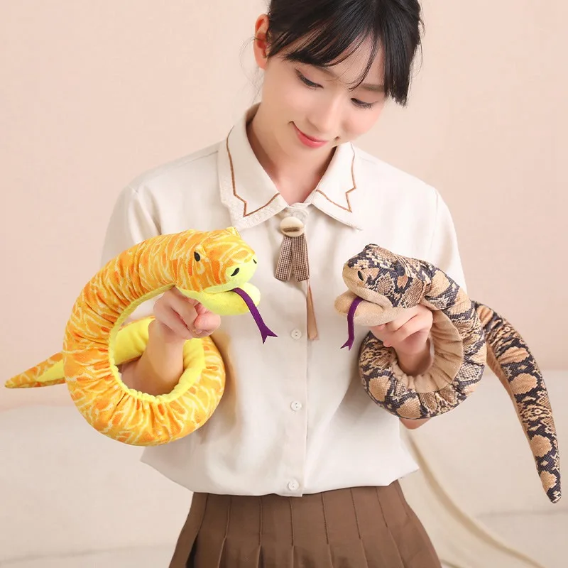 90cm-170cm Gesimuleerde Python Pluche Mooie Dier Hand Puppet Speelgoed Gevulde Snake Poppen Home Decor Verjaardag Xmas Voortreffelijke Geschenken