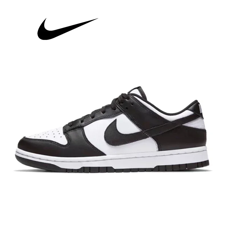 Nike Dunk Low Men's and Women's Running Shoes Leather Anti-slip Wear-resistant Low Top Comfortable Breathable GS Rice White