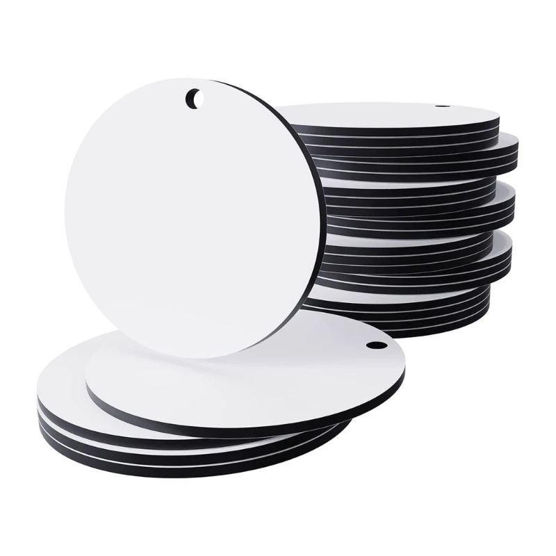 

30Pcs Sublimation Ornament Blanks Round Sublimation Blank Pendants Bulk for Christmas Day Day Ornament Supply